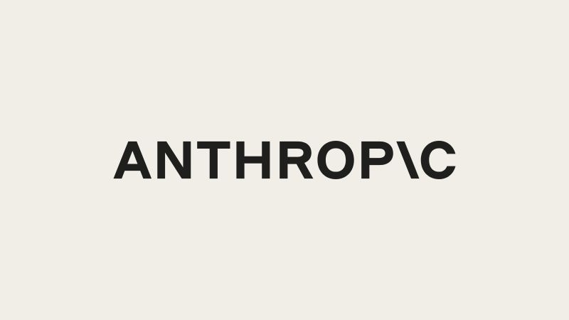 Le nom « Anthropic » en capitales noires, logo de l'entreprise, sur fond beige uni.